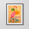 Classic Travel Poster - Miami - TWA Flamingo Travel Vintage Framed Prints Gallery Frame 16x20