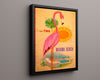 Classic Travel Poster - Miami - TWA Flamingo Travel Vintage Framed Prints Floating Canvas 16x20