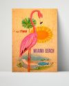 Classic Travel Poster - Miami - TWA Flamingo Travel Vintage Framed Prints Poster 16x20