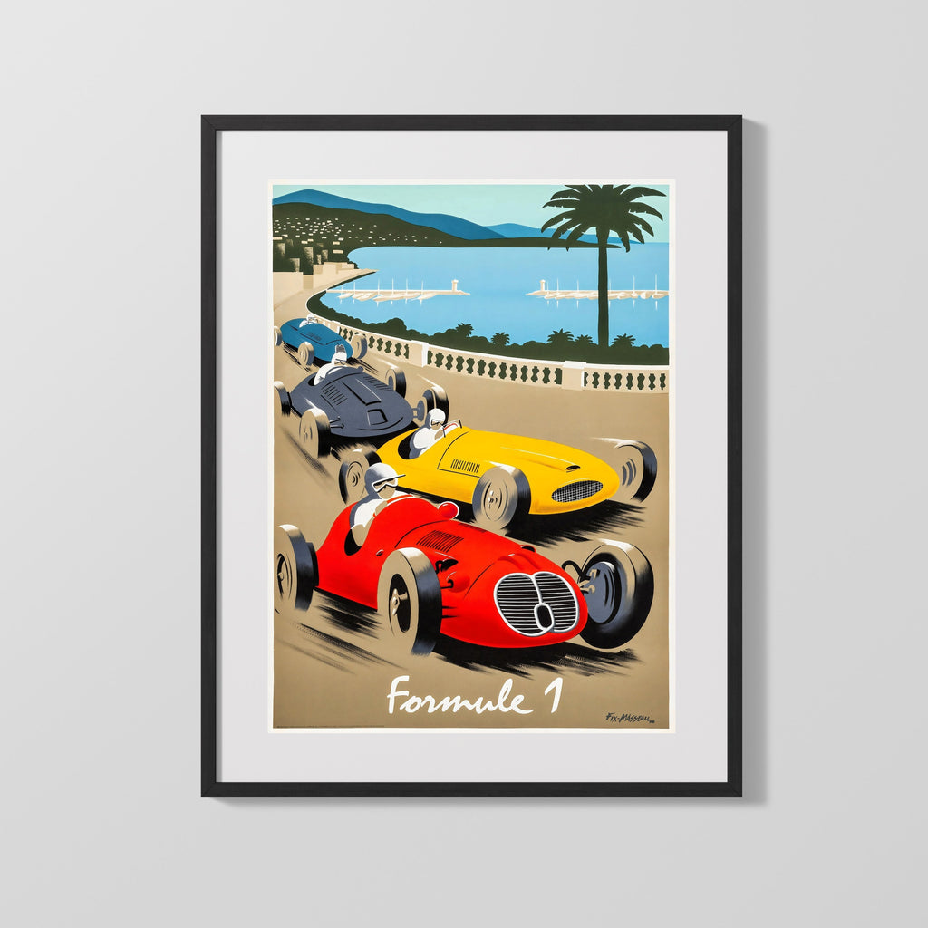 Classic Travel Poster - Monaco - Formula 1 Travel Vintage Framed Prints Gallery Frame 16x20