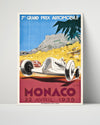 Classic Travel Poster - Monaco - Grand Prix 1966 Travel Vintage Framed Prints Poster 16x20