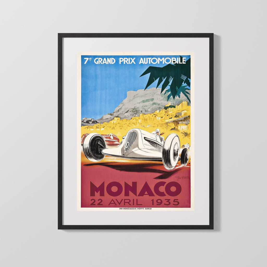 Classic Travel Poster - Monaco - Grand Prix 1966 Travel Vintage Framed Prints Gallery Frame 16x20