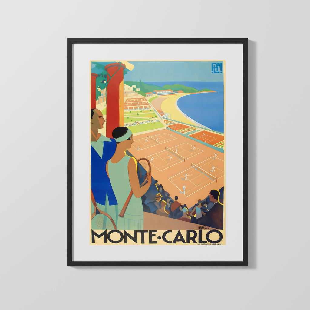 Classic Travel Poster - Monaco - Monte Carlo Travel Vintage Framed Prints Gallery Frame 16x20
