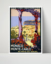 Classic Travel Poster - Monaco - Monte Carlo Tennis Travel Vintage Framed Prints Poster 16x20