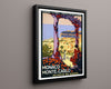 Classic Travel Poster - Monaco - Monte Carlo Tennis Travel Vintage Framed Prints Floating Canvas 16x20