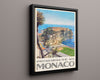 Classic Travel Poster - Monaco - Principality Travel Vintage Framed Prints Floating Canvas 16x20