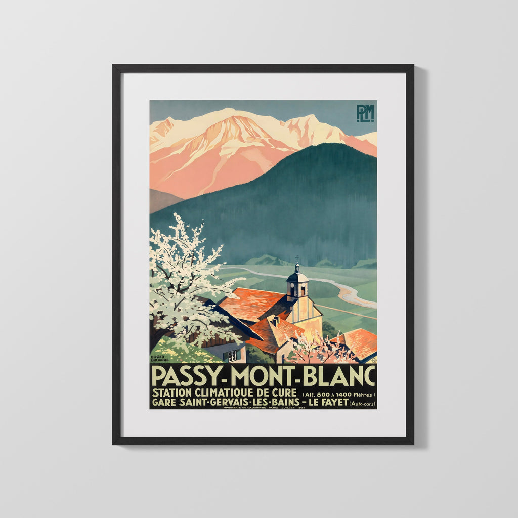 Classic Travel Poster - Passy Mont Blanc - Fishermans Paradise Travel Vintage Framed Prints Gallery Frame 16x20