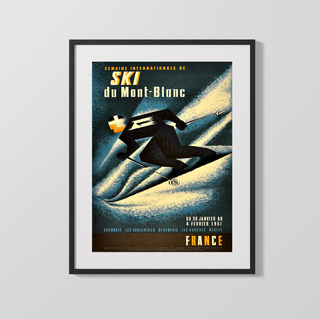 Classic Travel Poster - Mont Blanc - Passy Travel Vintage Framed Prints Gallery Frame 16x20