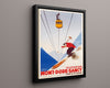 Classic Travel Poster - Mont Blanc - Ski Travel Vintage Framed Prints Floating Canvas 16x20
