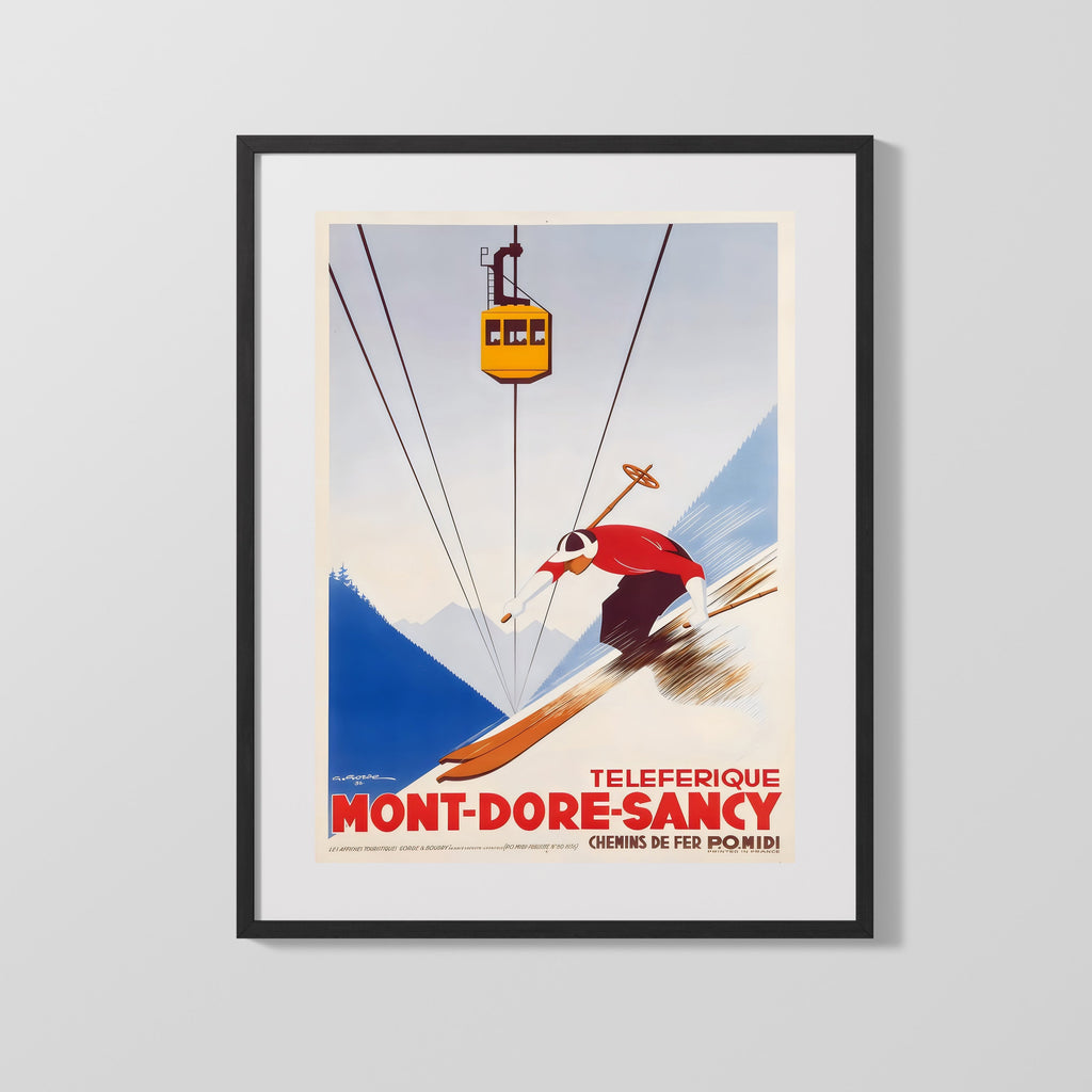 Classic Travel Poster - Mont Blanc - Ski Travel Vintage Framed Prints Gallery Frame 16x20