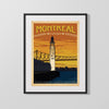 Classic Travel Poster - Montreal - Clock Tower Travel Vintage Framed Prints Gallery Frame 16x20