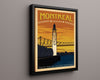 Classic Travel Poster - Montreal - Clock Tower Travel Vintage Framed Prints Floating Canvas 16x20
