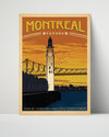 Classic Travel Poster - Montreal - Clock Tower Travel Vintage Framed Prints Poster 16x20