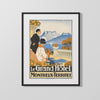 Classic Travel Poster - Montreux - Grand Hotel Travel Vintage Framed Prints Gallery Frame 16x20