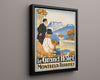 Classic Travel Poster - Montreux - Grand Hotel Travel Vintage Framed Prints Floating Canvas 16x20