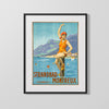 Classic Travel Poster - Montreux - Strandbad Swimming Travel Vintage Framed Prints Gallery Frame 16x20