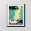 Classic Travel Poster - Monza - Gran Premio dEuropa 1949 Travel Vintage Framed Prints Gallery Frame 16x20