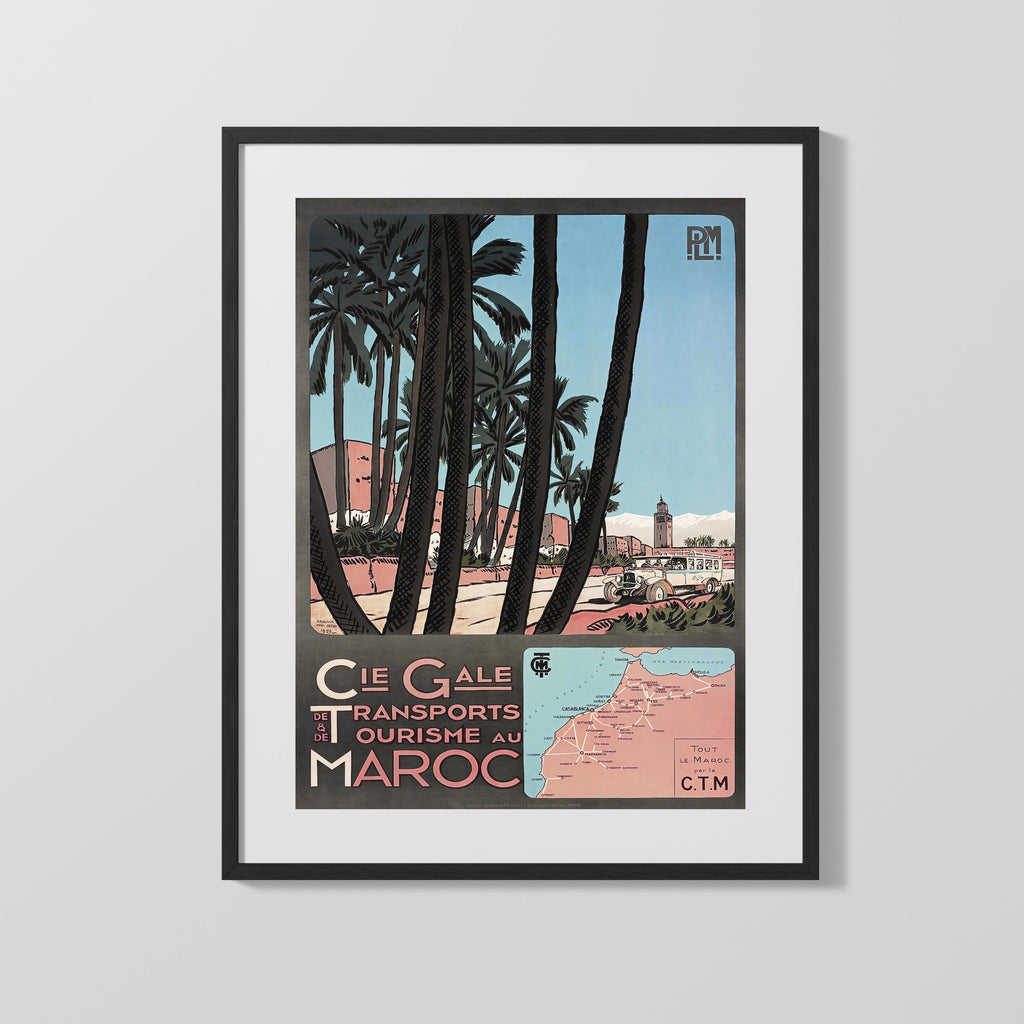 Classic Travel Poster - Morocco - Marrakech Travel Vintage Framed Prints Gallery Frame 16x20