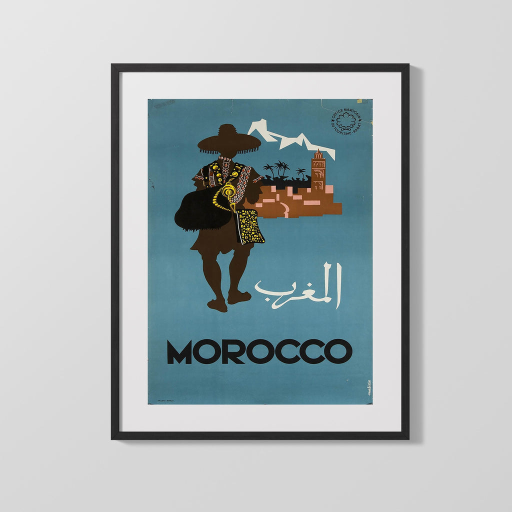 Classic Travel Poster - Morocco - Merchant Travel Vintage Framed Prints Gallery Frame 16x20