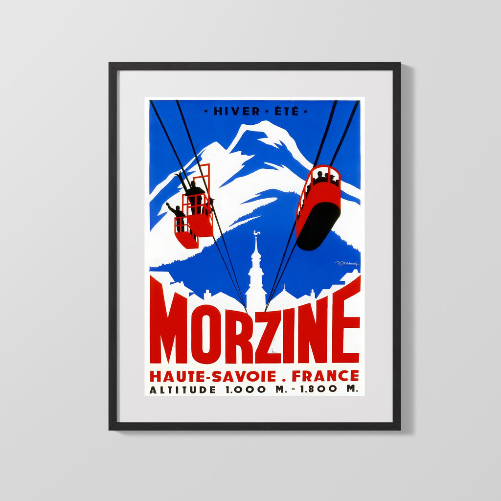 Classic Travel Poster - Morzine France Travel Vintage Framed Prints Gallery Frame 16x20
