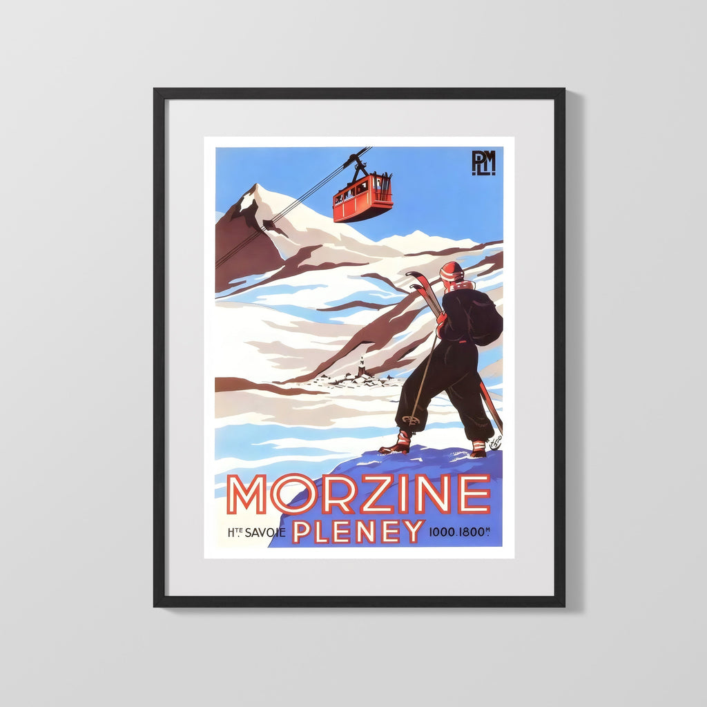 Classic Travel Poster - Morzine Pleney - Haute Savoie Travel Vintage Framed Prints Gallery Frame 16x20