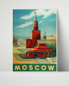 Classic Travel Poster - Moscow - Kremlin Red Square Travel Vintage Framed Prints Poster 16x20