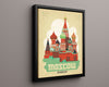 Classic Travel Poster - Moscow - Russia Travel Vintage Framed Prints Floating Canvas 16x20