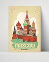 Classic Travel Poster - Moscow - Russia Travel Vintage Framed Prints Poster 16x20