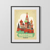 Classic Travel Poster - Moscow - Russia Travel Vintage Framed Prints Gallery Frame 16x20