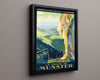 Classic Travel Poster - Munster Valley - Alsace Lorraine Travel Vintage Framed Prints Floating Canvas 16x20