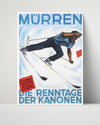 Classic Travel Poster - Murren - Ski Travel Vintage Framed Prints Poster 16x20
