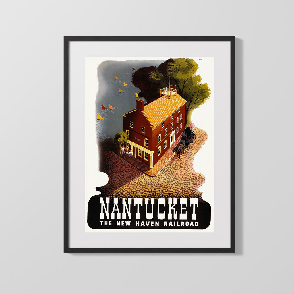 Classic Travel Poster - Nantucket - Railroad Travel Vintage Framed Prints Gallery Frame 16x20