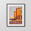Classic Travel Poster - Napoli - Castle Travel Vintage Framed Prints Gallery Frame 16x20