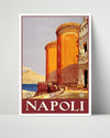 Classic Travel Poster - Napoli - Castle Travel Vintage Framed Prints Poster 16x20