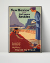 Classic Travel Poster - New Mexico - Arizona Rockies Travel Vintage Framed Prints Poster 16x20