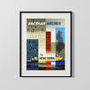 Classic Travel Poster - New York - AerLingus Travel Vintage Framed Prints Gallery Frame 16x20