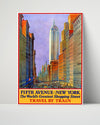 Classic Travel Poster - New York - Central Park Travel Vintage Framed Prints Poster 16x20