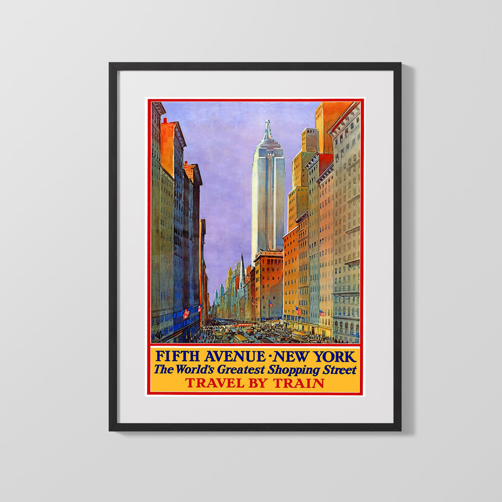 Classic Travel Poster - New York - Central Park Travel Vintage Framed Prints Gallery Frame 16x20