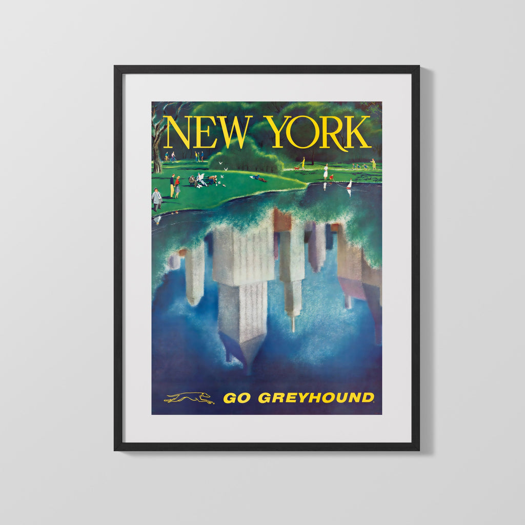 Classic Travel Poster - New York City - Statue of Liberty Travel Vintage Framed Prints Gallery Frame 16x20