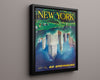 Classic Travel Poster - New York City - Statue of Liberty Travel Vintage Framed Prints Floating Canvas 16x20
