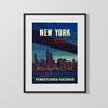 Classic Travel Poster - New York - Greyhound Travel Vintage Framed Prints Gallery Frame 16x20