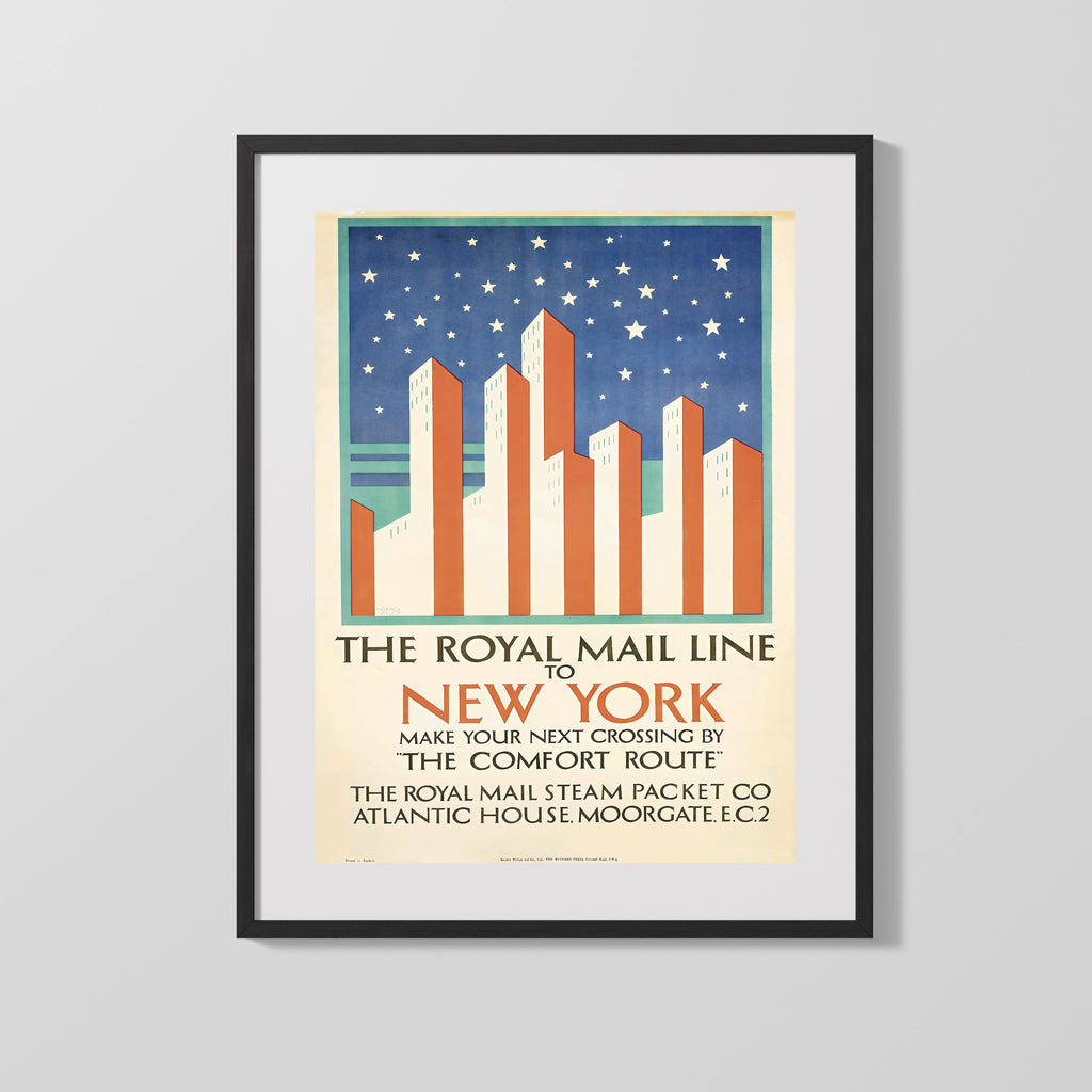 Classic Travel Poster - New York - MunicipalAirports Travel Vintage Framed Prints Gallery Frame 16x20