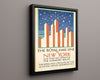 Classic Travel Poster - New York - MunicipalAirports Travel Vintage Framed Prints Floating Canvas 16x20