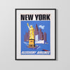 Classic Travel Poster - New York - Pennsylvania Railroad Travel Vintage Framed Prints Gallery Frame 16x20