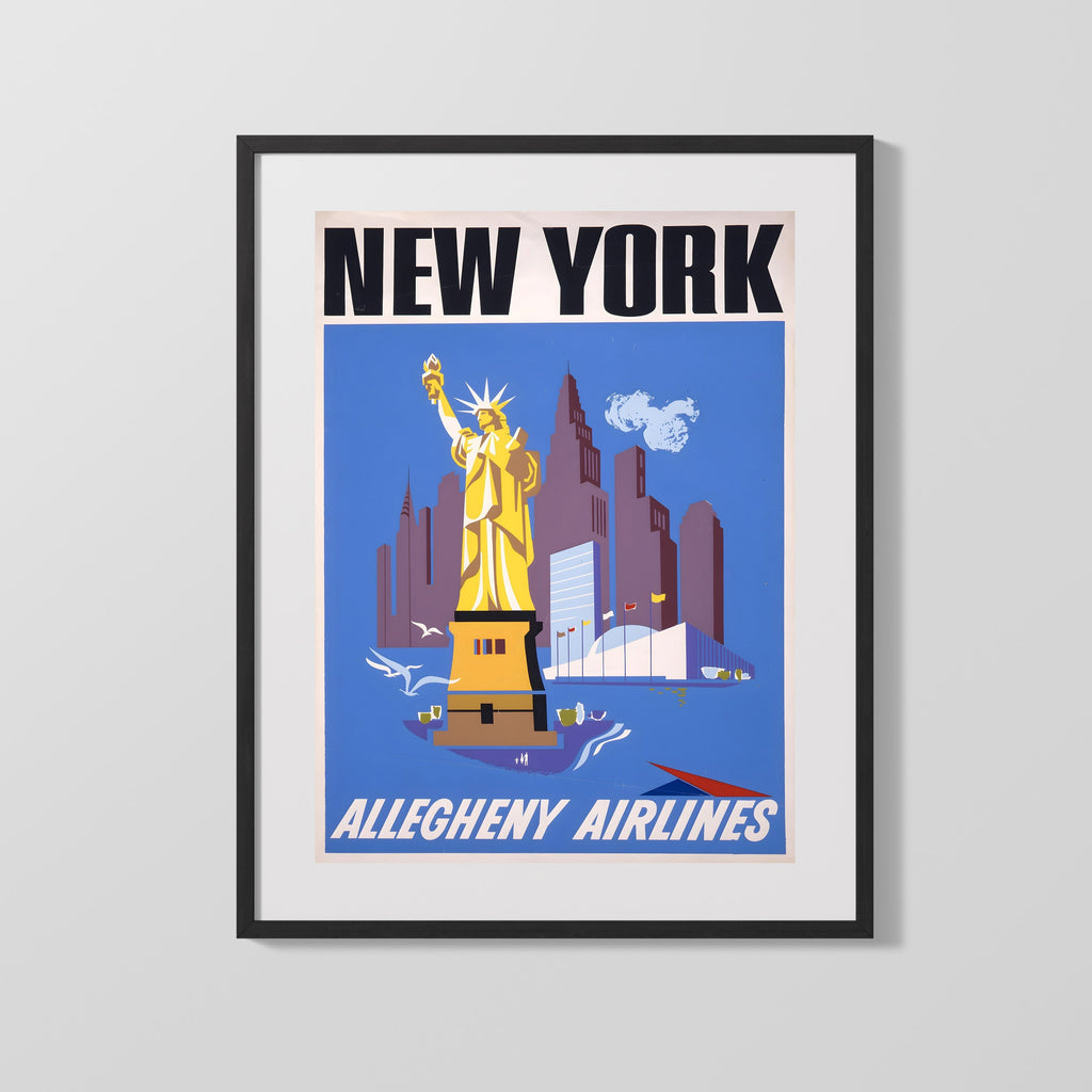 Classic Travel Poster - New York - Pennsylvania Railroad Travel Vintage Framed Prints Gallery Frame 16x20