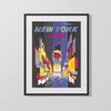 Classic Travel Poster - New York - Swissair Travel Travel Vintage Framed Prints Gallery Frame 16x20