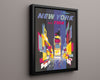 Classic Travel Poster - New York - Swissair Travel Travel Vintage Framed Prints Floating Canvas 16x20