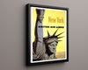 Classic Travel Poster - New York - TWA Travel Vintage Framed Prints Floating Canvas 16x20
