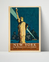 Classic Travel Poster - New York - UnitedAirlines Travel Vintage Framed Prints Poster 16x20
