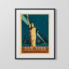 Classic Travel Poster - New York - UnitedAirlines Travel Vintage Framed Prints Gallery Frame 16x20